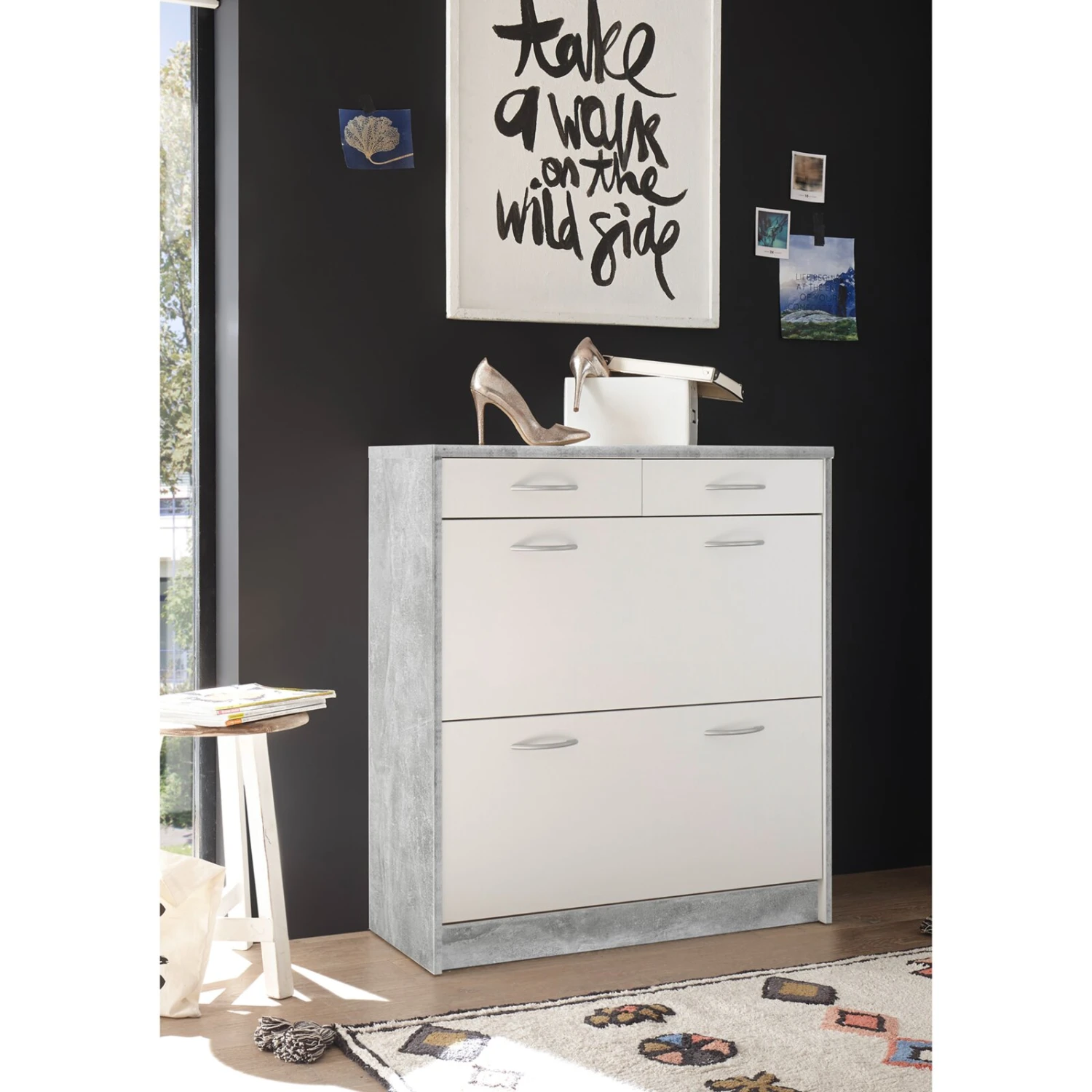 Schuhkipper - Beton-weiß - 87 cm breit – Bild 3