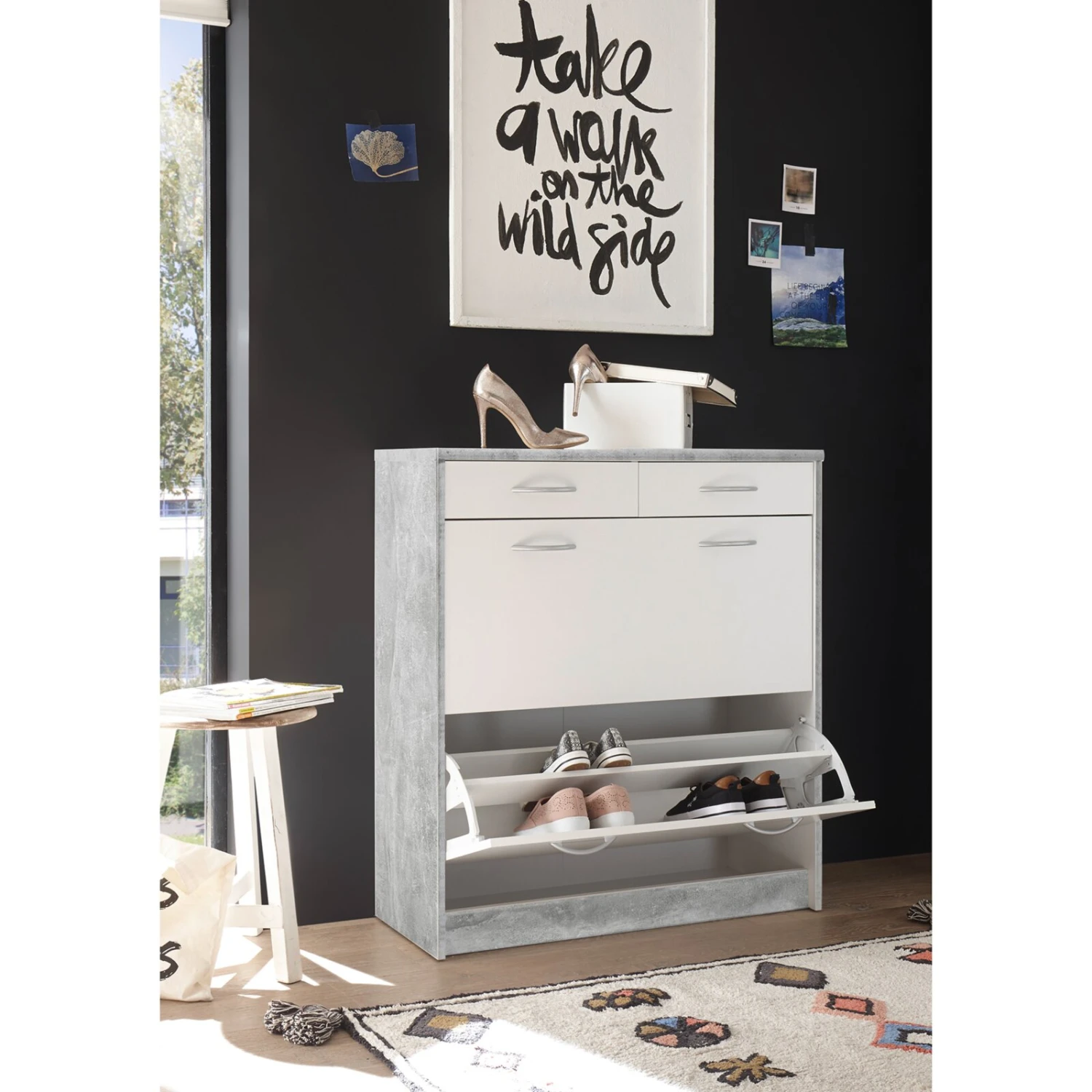 Schuhkipper - Beton-weiß - 87 cm breit – Bild 4