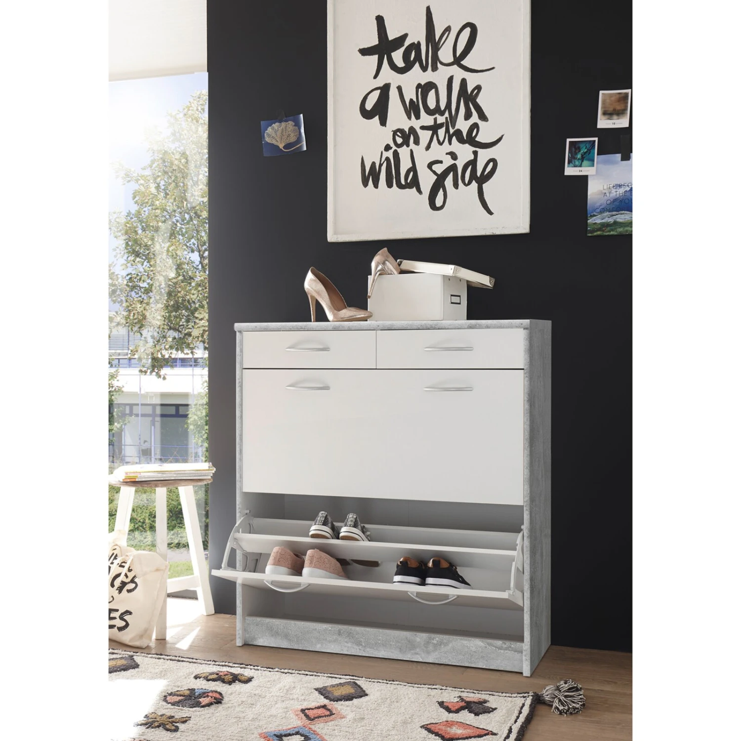 Schuhkipper - Beton-weiß - 87 cm breit – Bild 5