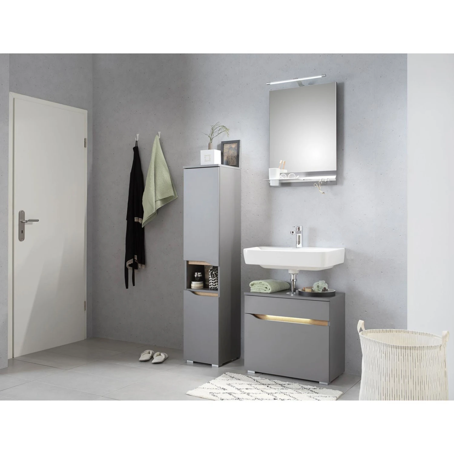 Spiegel - Quarzgrau matt - 50x70 cm – Bild 4