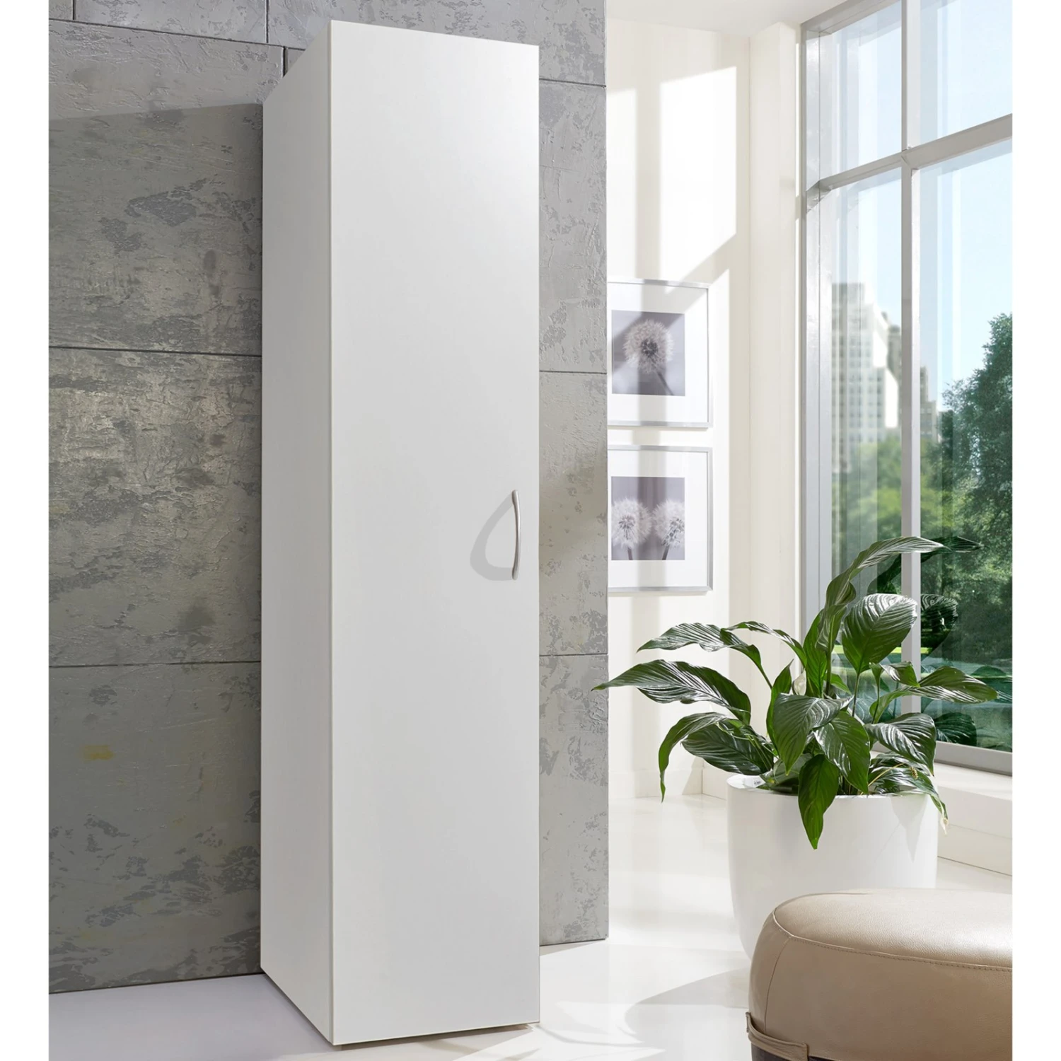 Drehtürenschrank - weiß - 40 cm breit – Bild 2