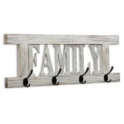 Wandgarderobe - weiß - Massivholz-Metall - 60 cm breit