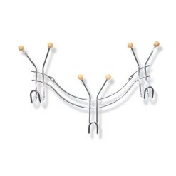 Wandgarderobe - Metall - verchromt - 9 Haken - 40 cm breit