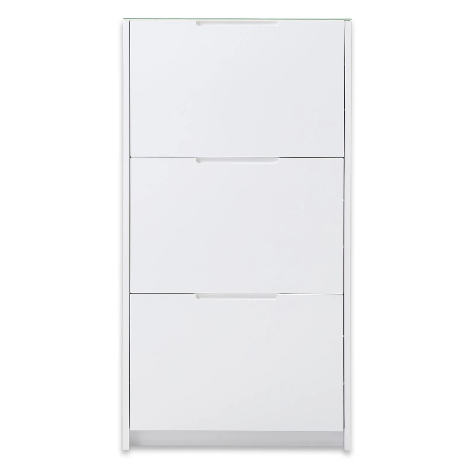 Schuhkipper - weiß Hochglanz - 3 Klappen