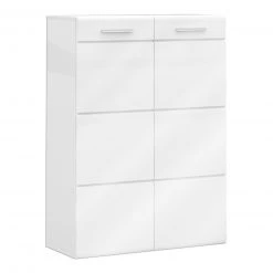 Schuhschrank - weiß - 120 cm hoch