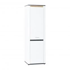 Luca Bessoni Garderobenschrank ALASSIO - weiß Hochglanz - Matera dunkel - 65 cm