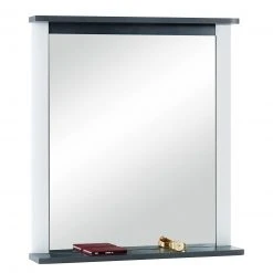 Luca Bessoni Spiegel ALASSIO - weiß-Hochglanz - Matera dunkel - 85x91 cm