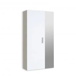 Schuhschrank - weiß - 28 Fächer - Spiegeltür