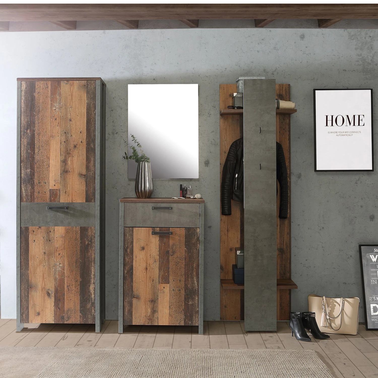 Kleiderpaneel - Old Wood Vintage - Betonoptik – Bild 2