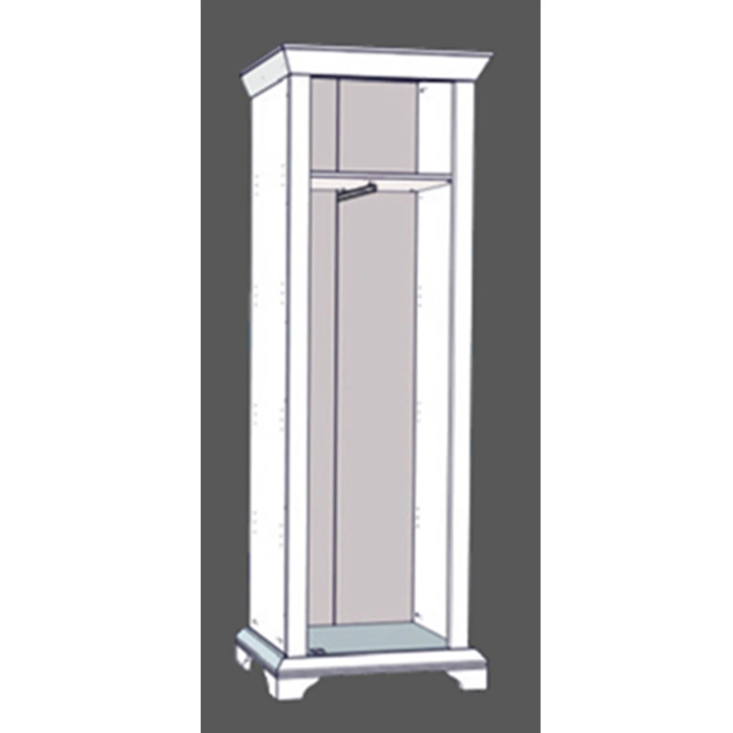 Garderobenschrank - Pinie weiß - 73 cm breit – Bild 2