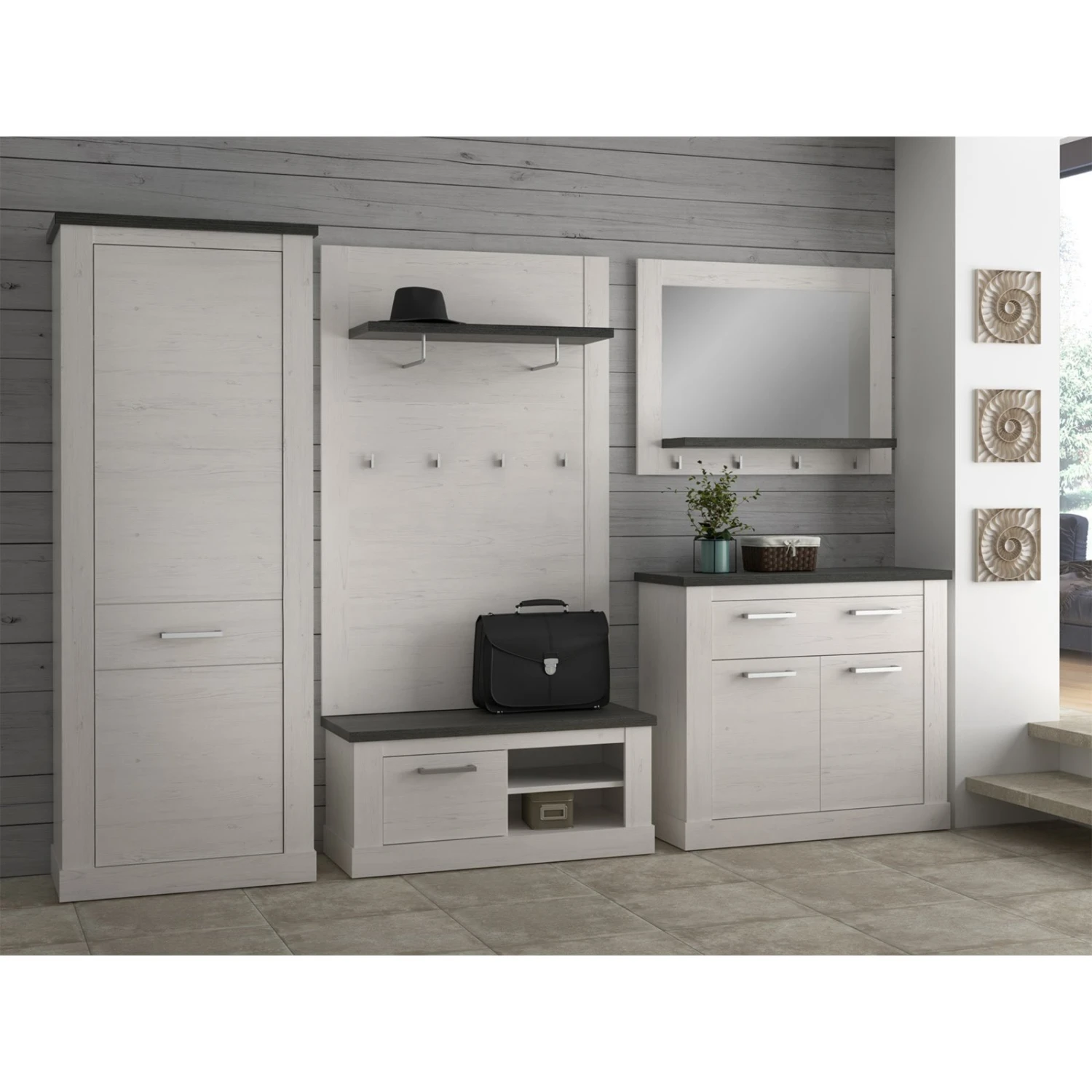 Spiegel - Pinie weiß - mit Ablage – Bild 4