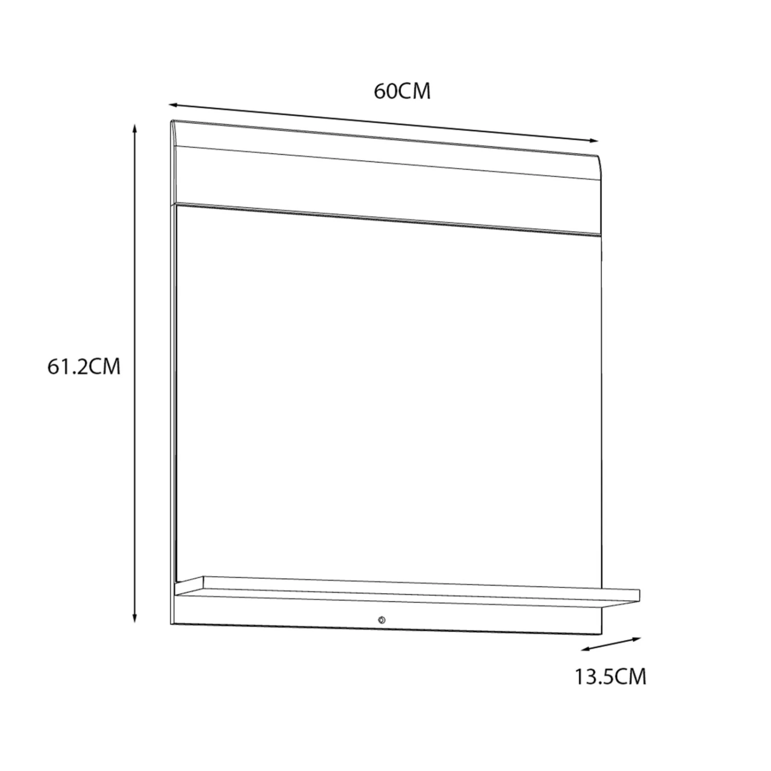 Spiegel - weiß Hochglanz - mit Ablage - 60 cm breit – Bild 2