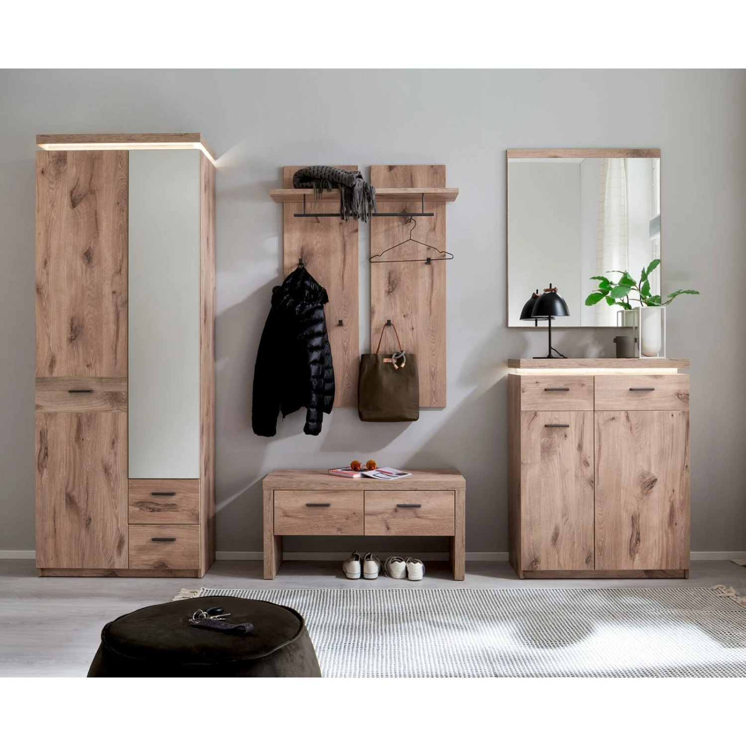 Garderobenschrank - Viking Oak - LED-Beleuchtung - 198 cm – Bild 10