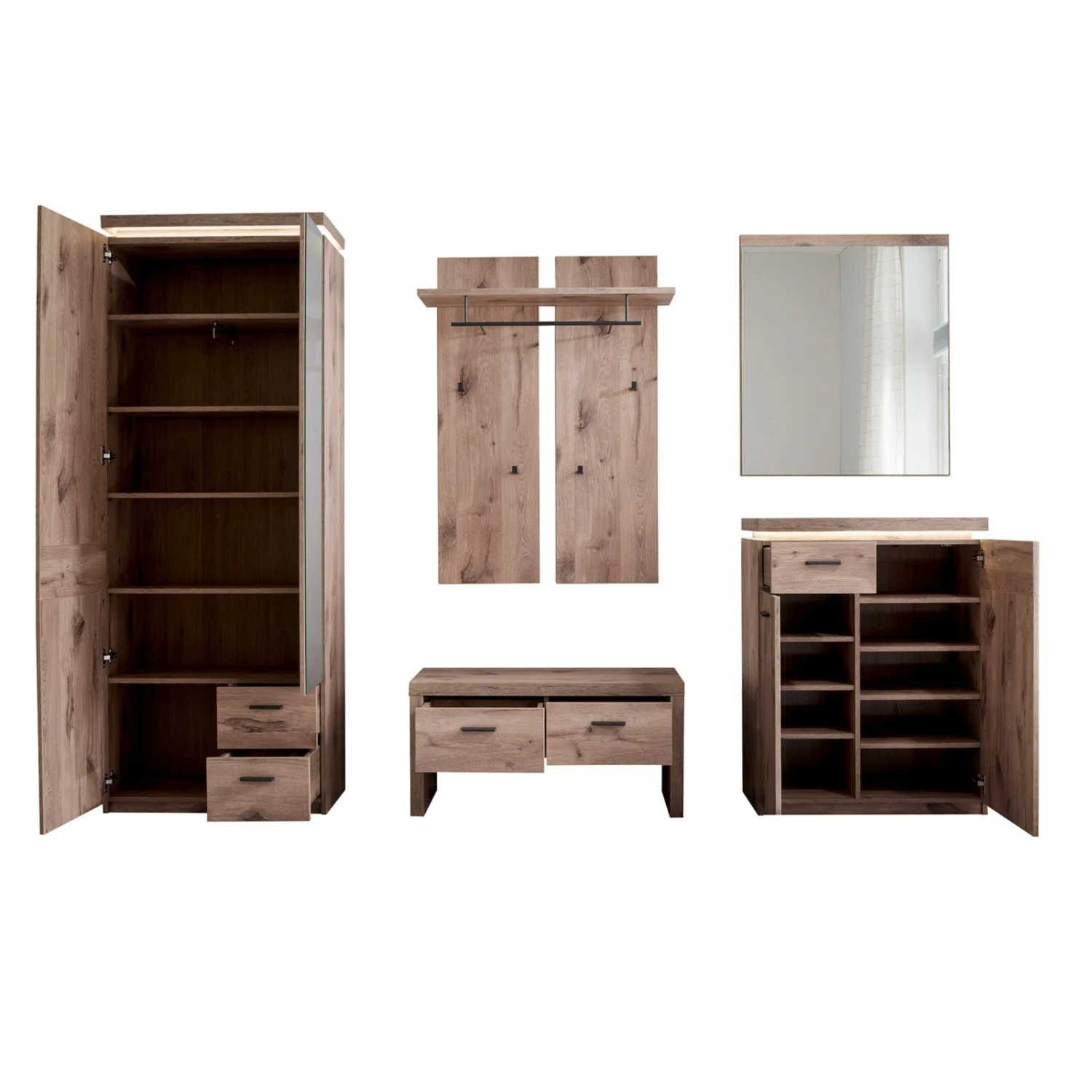 Kommode - Viking Oak - LED-Beleuchtung - 75 cm – Bild 8