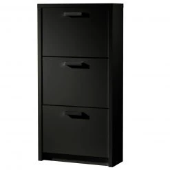 Schuhkipper - Schwarzstahloptik - 3 Klappen