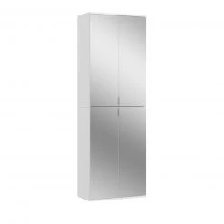 Garderobenschrank PROJEKT X - weiß - mit Spiegel - 61 cm breit