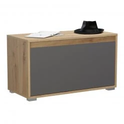 Garderobenbank TORINO - Eiche-grau - mit Klappe - 76 cm