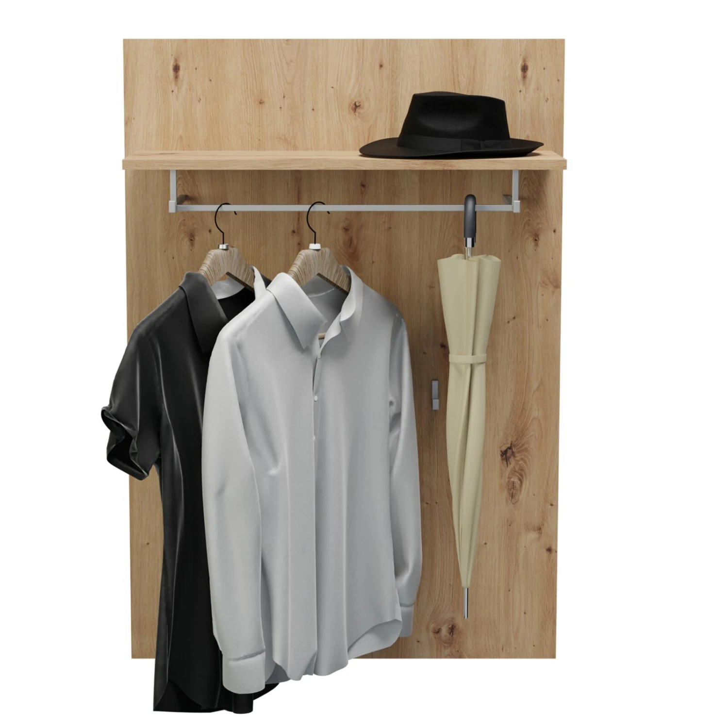 Garderobenpaneel TORINO - Eiche - mit Hutablage - 110 cm hoch – Bild 2
