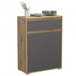 Garderobenkommode TORINO - Eiche-grau - Schubkasten - 76 cm