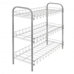 Schuhregal - silber - Metall - 3 Etagen