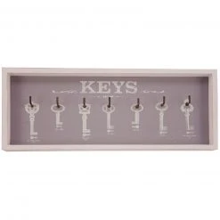 Schlüsselbrett - grau-weiß - 41x16 cm