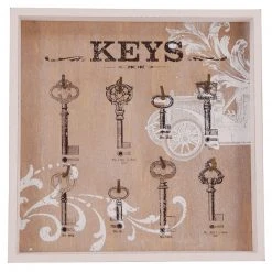 Schlüsselbrett - grau-weiß - 31x31 cm