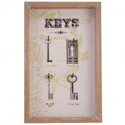 Schlüsselbrett - braun-weiß - 16x25 cm