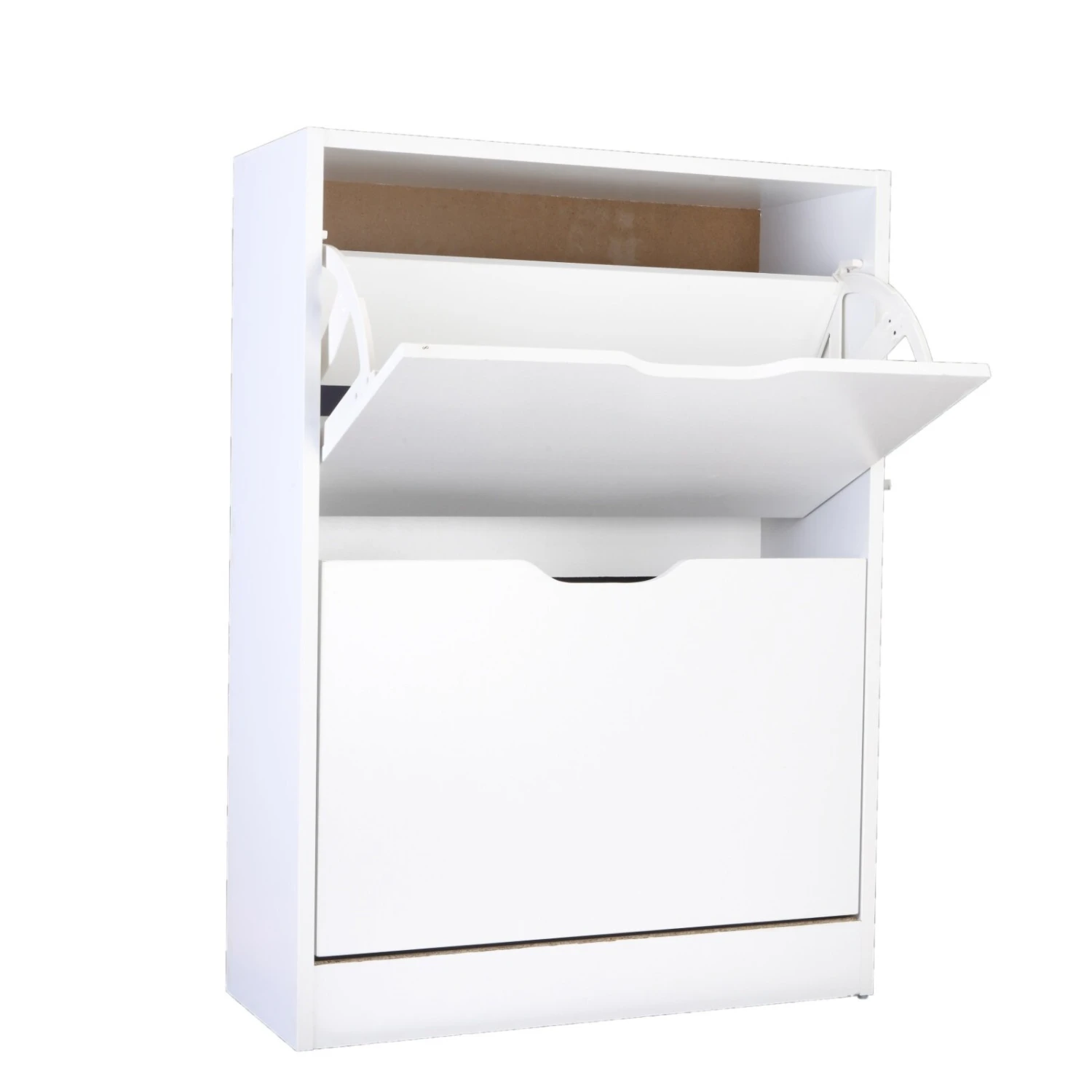 Schuhschrank - weiß - zwei Kipptüren – Bild 2