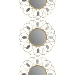 3er-Set Wandspiegel ANTIGUA - goldfarben - Metall
