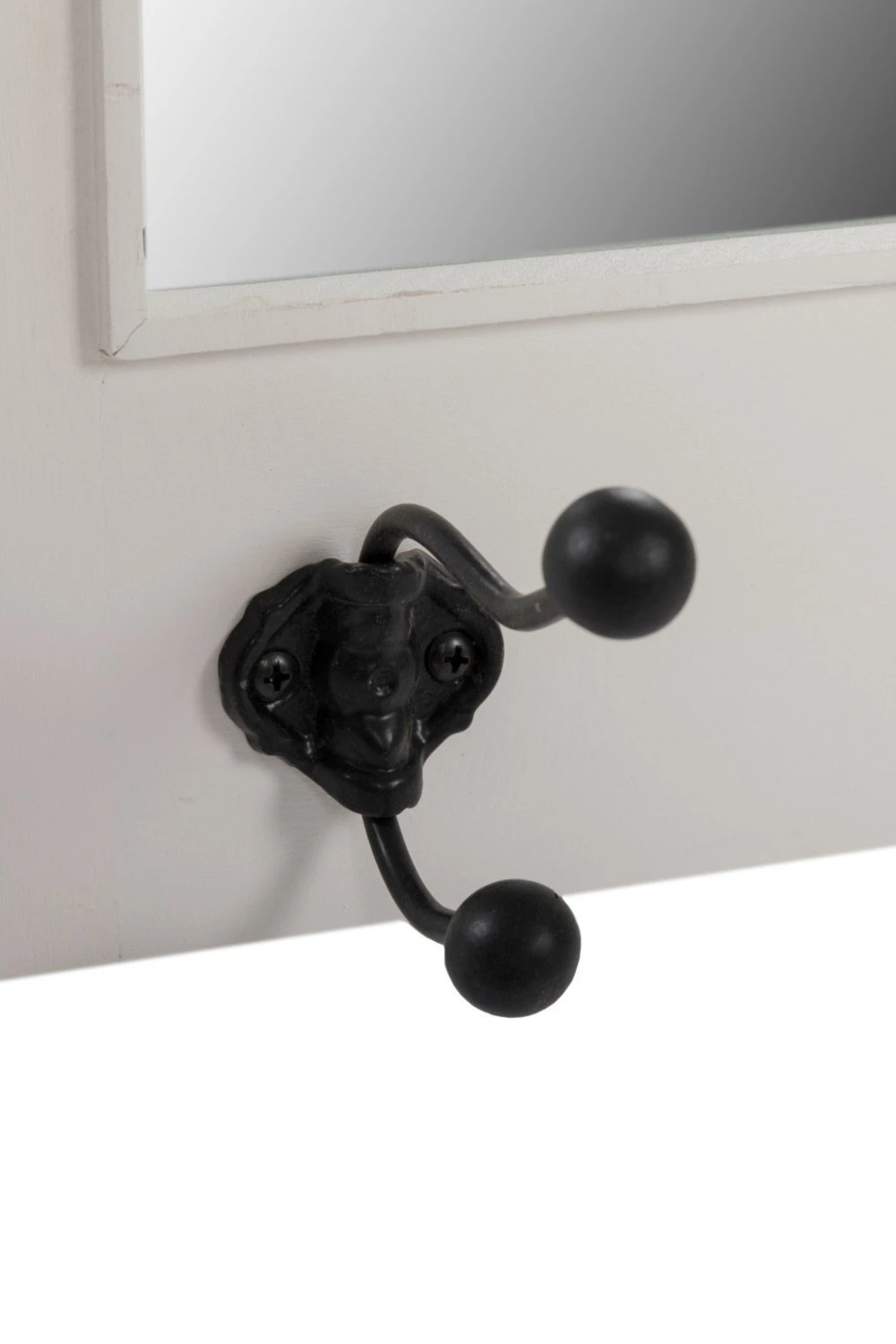 Garderobe ELLA - weiß - mit 5 haken und Spiegel – Bild 3