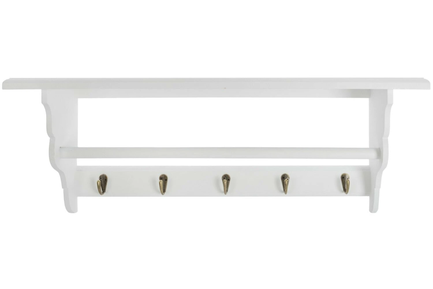 Garderobe SPECER - weiß - mit 5 Haken und Ablage