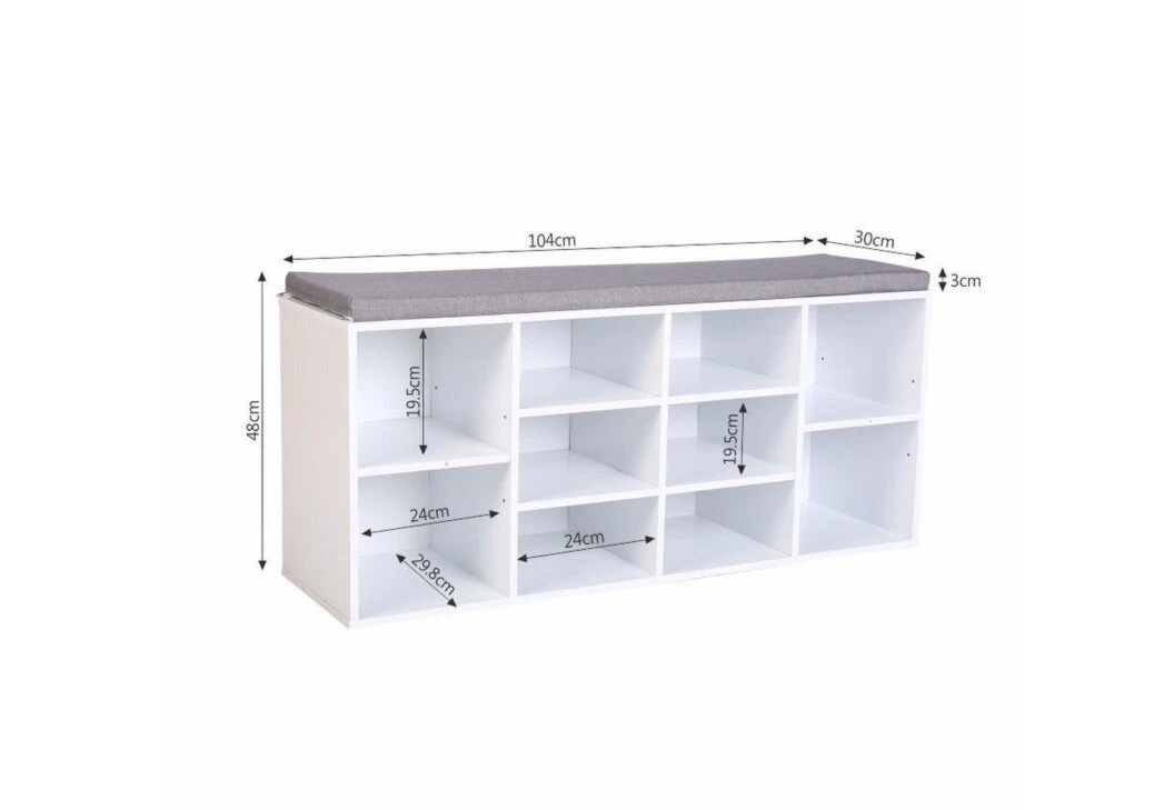 Schuhbank HAPPY HOME - weiß - 104 cm – Bild 4