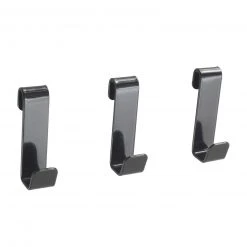 3er-Set Haken - schwarz - Metall