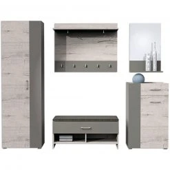 5-teiliges Gaderoben-Set - Sandeiche-Lava