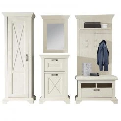 5-teiliges Garderoben-Set - Pinie weiß Nachbildung