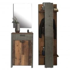 3-teiliges Garderoben-Set - Old Wood Vintage - Betonoptik