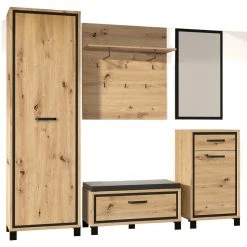 5-teiliges Garderoben-Set Artisan Eiche-Schwarzeiche