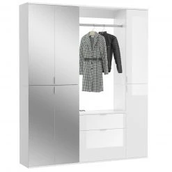 3-teiliges Garderobenset PROJEKT X - weiß Hochglanz