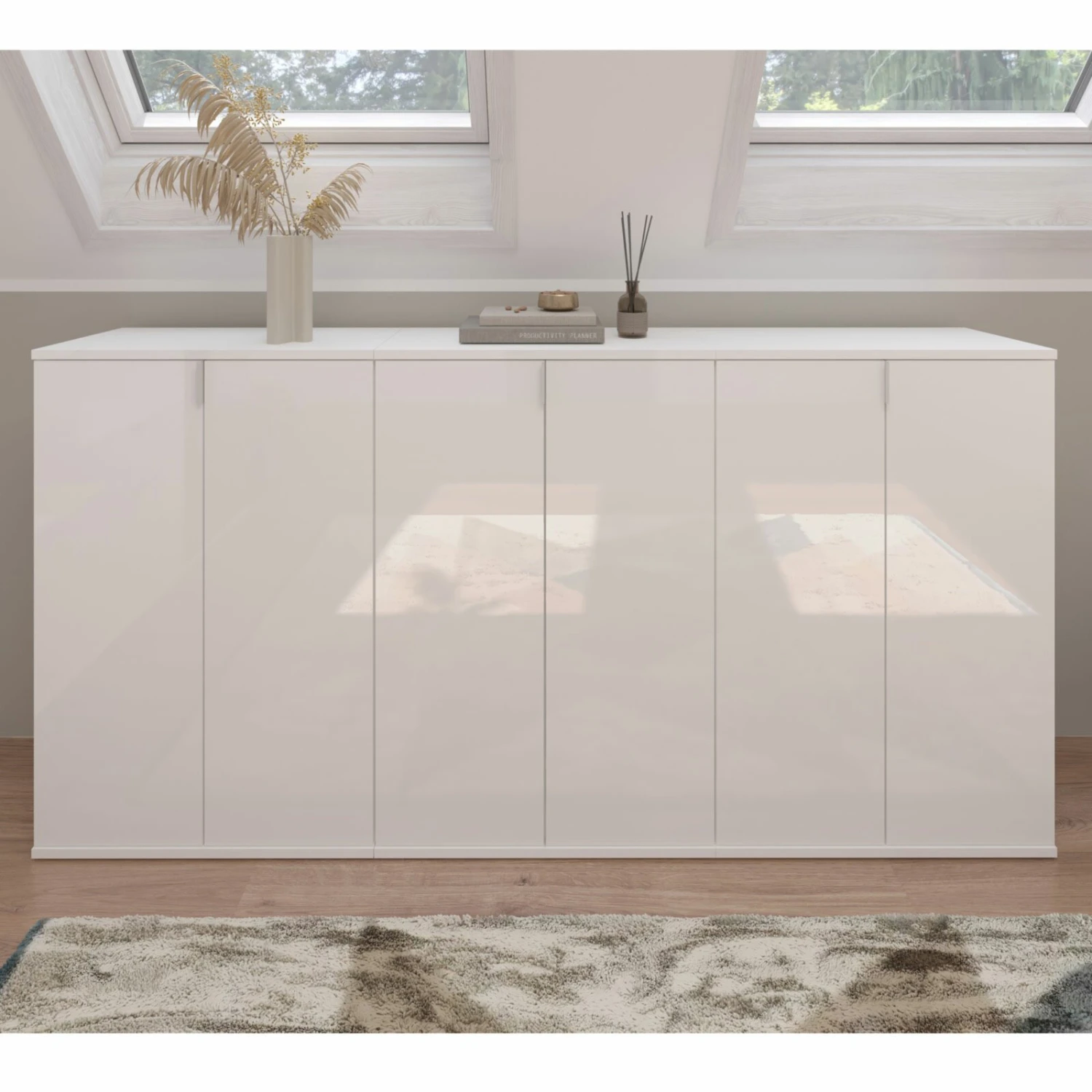 3-teiliges Garderobenkommoden-Set PROJEKT X - weiß Hochglanz – Bild 4