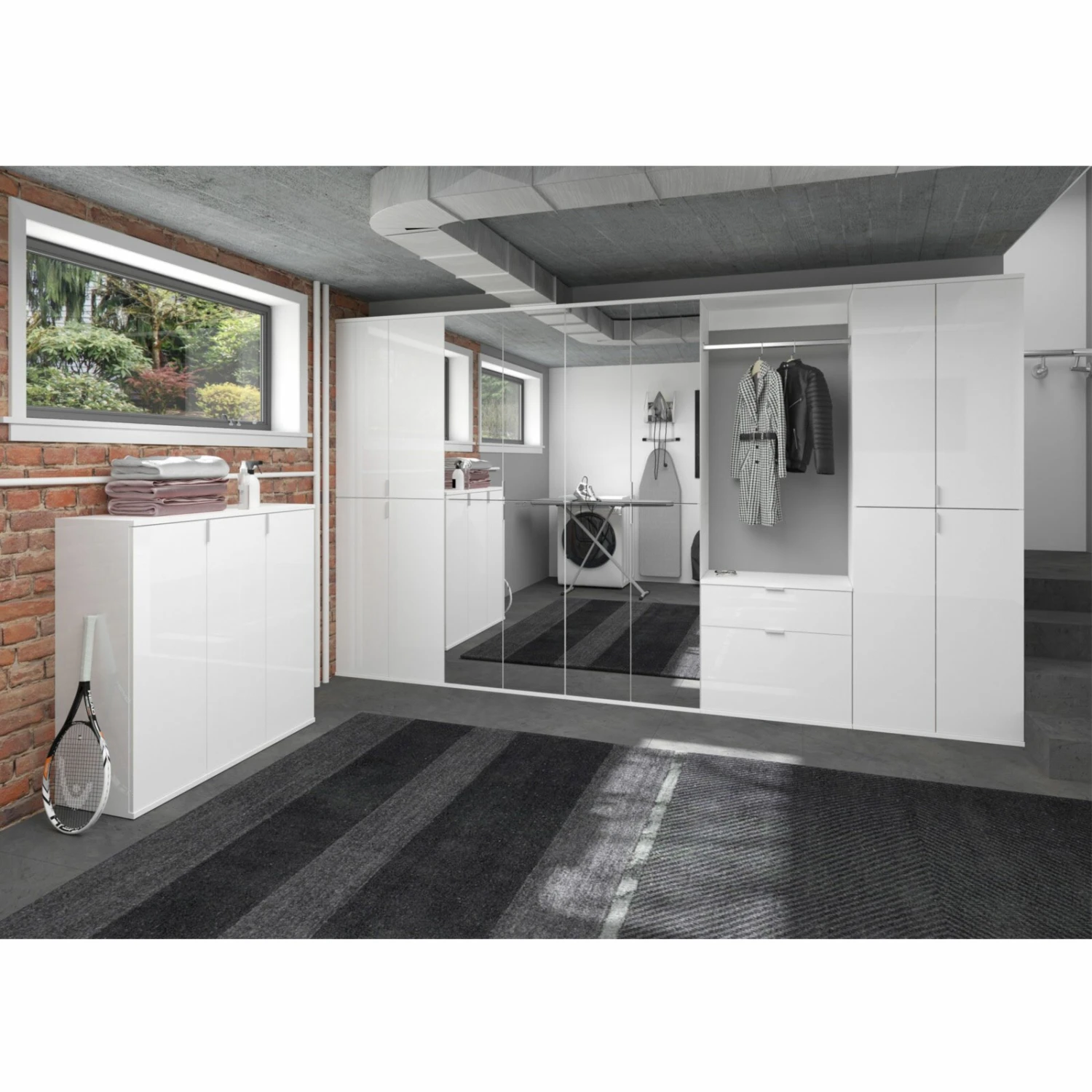 3-teiliges Garderobenkommoden-Set PROJEKT X - weiß Hochglanz – Bild 3