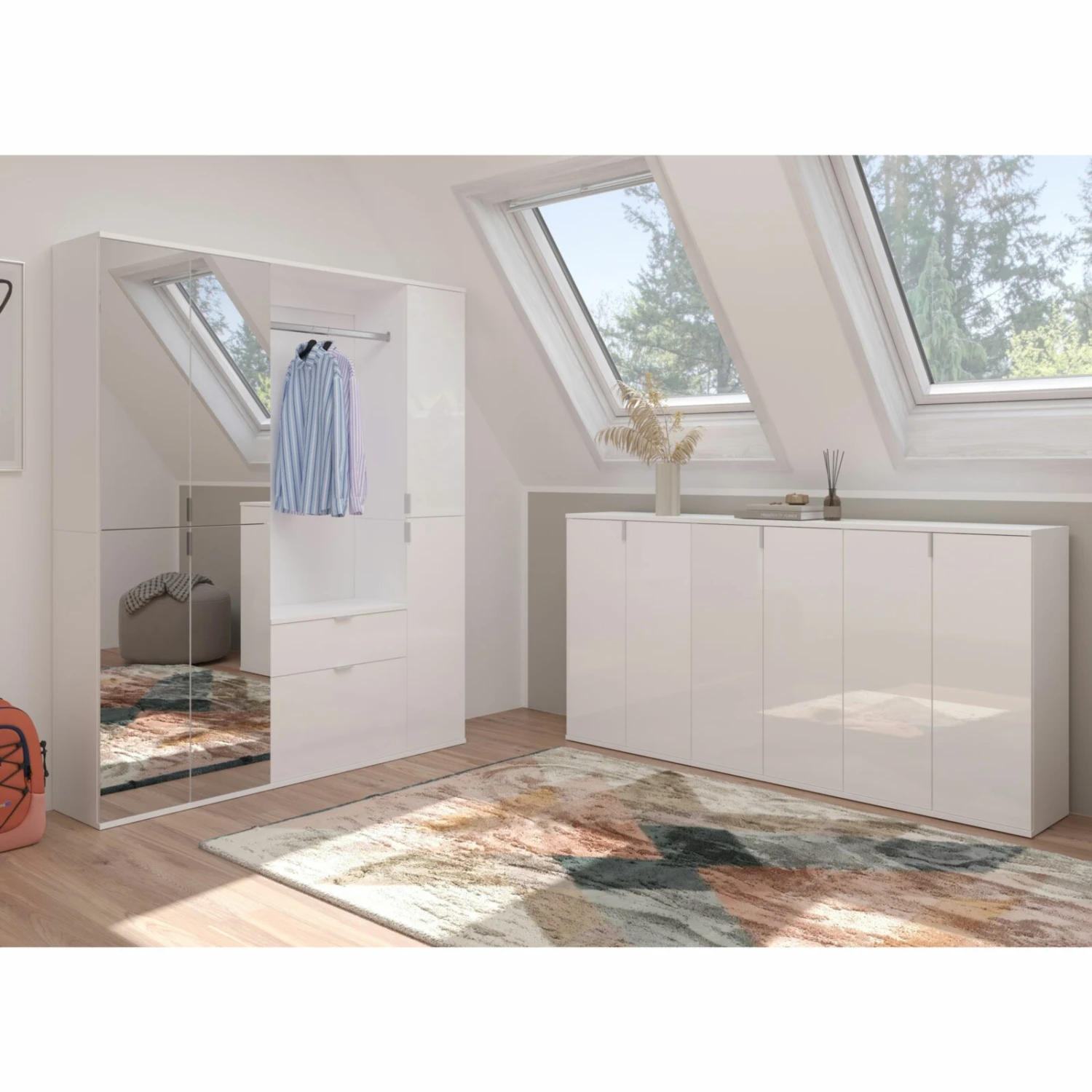 3-teiliges Garderobenkommoden-Set PROJEKT X - weiß Hochglanz – Bild 2