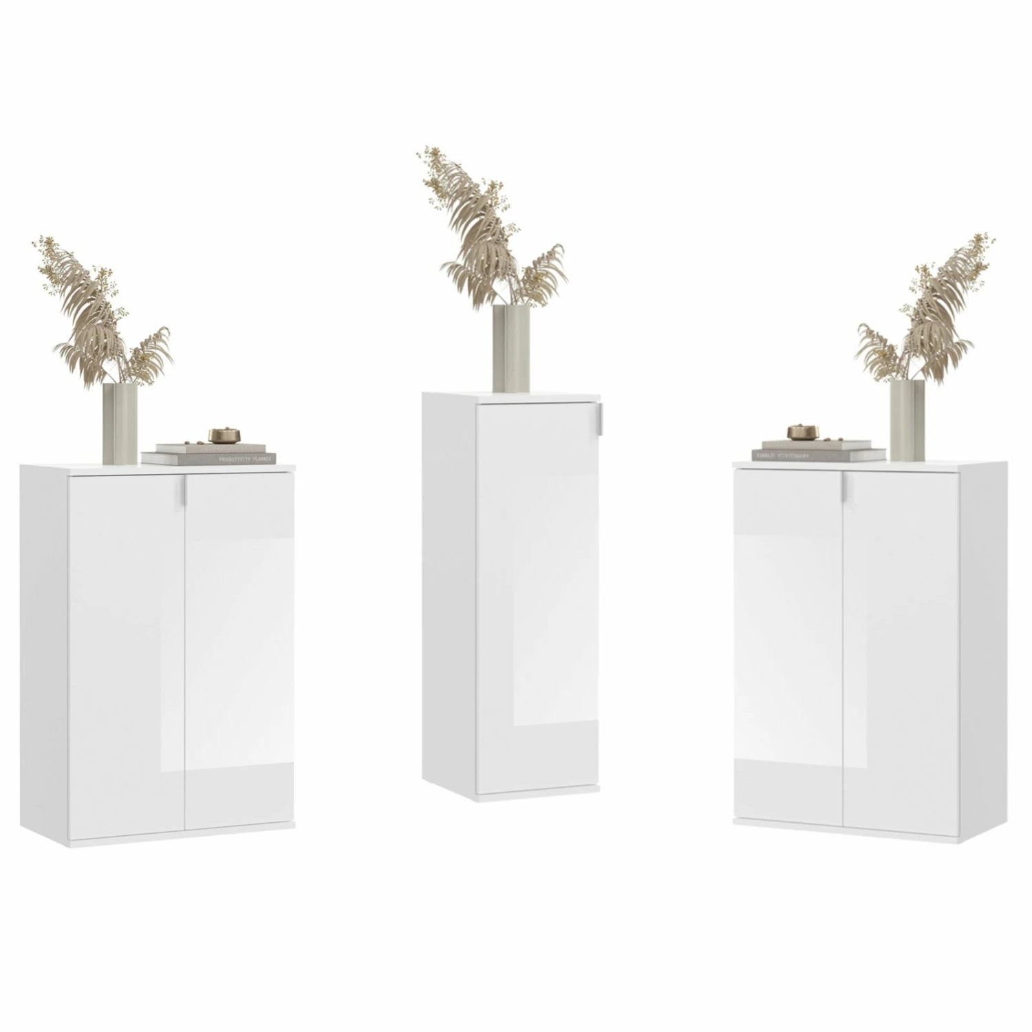 3-teiliges Garderobenkommoden-Set PROJEKT X - weiß Hochglanz